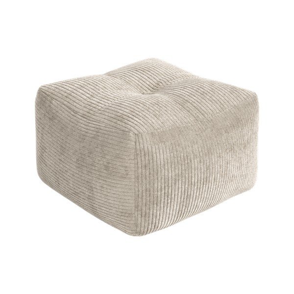Puf bej/crem cu tapițerie din catifea reiată Buddy – Karup