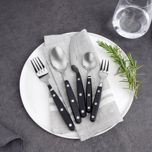 Lingură din oțel inoxidabil cu mâner negru Nirosta Oslo-image-1