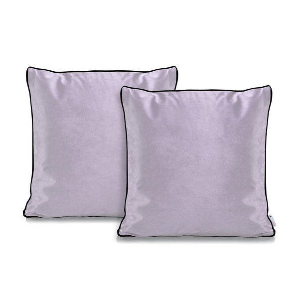 Set 2 fețe de pernă DecoKing Rimavelvet Lilac, 45 x 45 cm, mov deschis-image-1