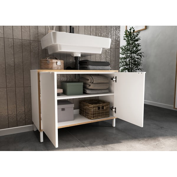 Dulap sub chiuvetă, alb, înalt 80x60 cm Topeka – Germania-image-4