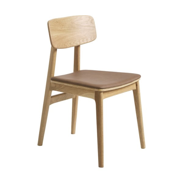Scaun de dining maro coniac/în culoare naturală din imitație de piele Livo – Unique Furniture
