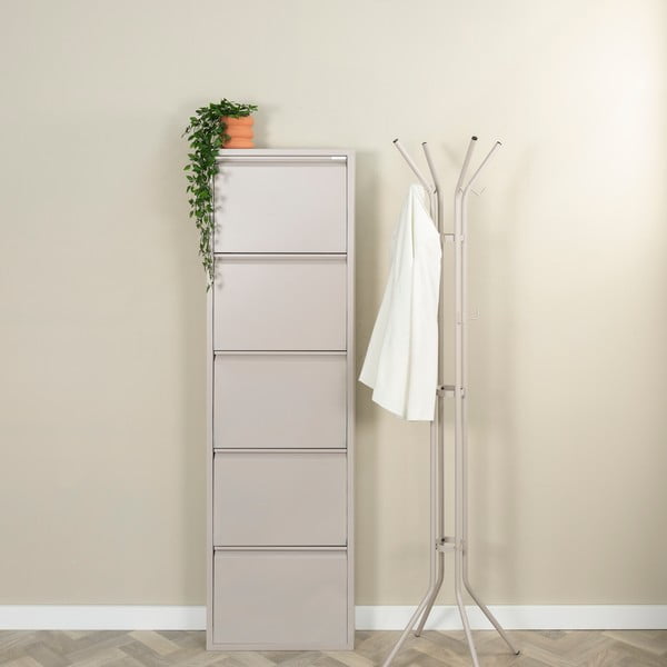 Pantofar taupe cu deschidere înclinată din metal 50x169x15 cm Billy – Spinder Design-image-1