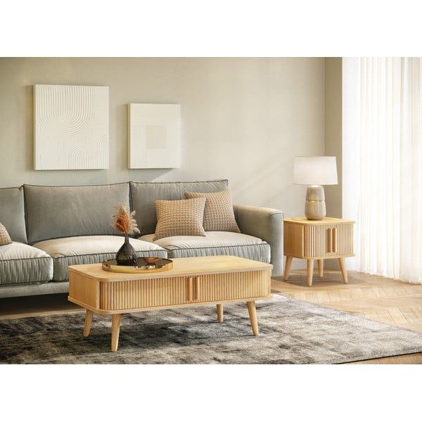 Măsuță de cafea cu aspect de lemn de stejar 58x107.5 cm Rove – Woodman-image-1