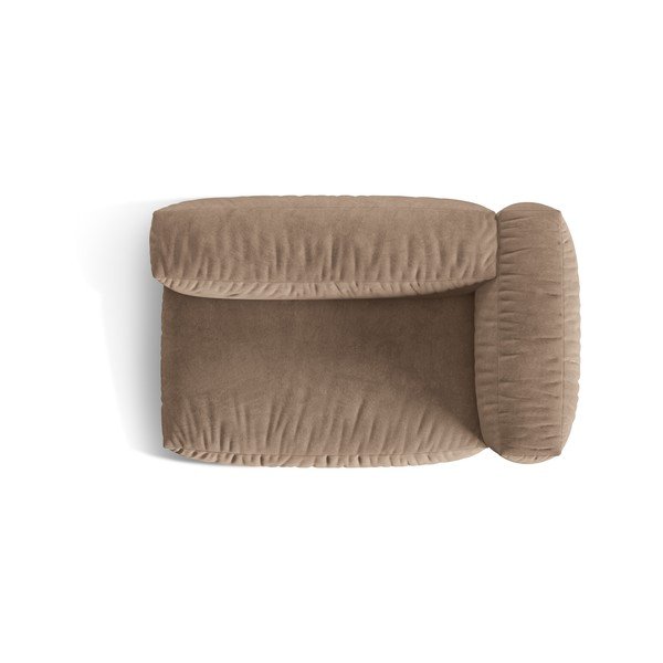 Modul pentru canapea modulară maro deschis cu tapițerie din catifea (cu colț pe partea dreaptă) Martina – Micadoni -image-3