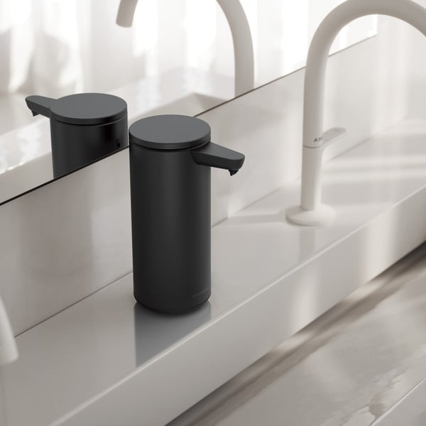 Dozator de săpun lichid negru automat din oțel 266 ml – simplehuman-image-1