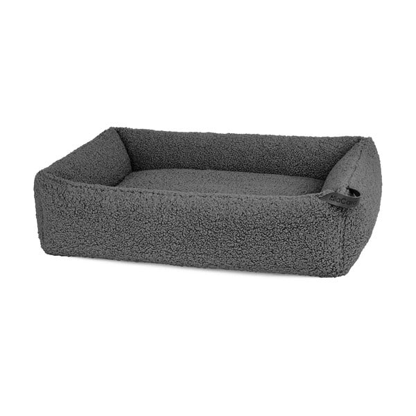 Pat  gri închis pentru câini din material bouclé 93x120 cm Senso Graphite L – MiaCara