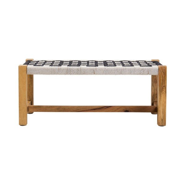 Bancă alb-negru din lemn masiv Satna – Premier Housewares-image-2