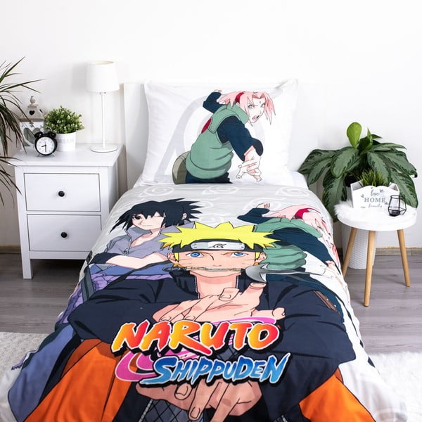 Lenjerie de pat pentru copii din bumbac pentru pat de o persoană 140x200 cm Naruto – Jerry Fabrics-image-2