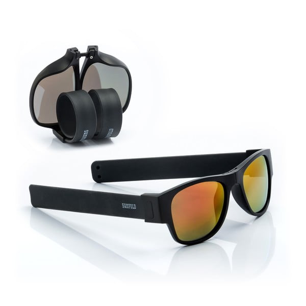 Ochelari de soare pliabili InnovaGoods Sunfold ES2, negru - portocaliu