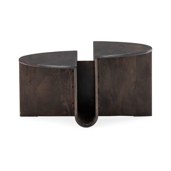 Măsuță de cafea maro închis rotundă din lemn de mango ø 80 cm Divya – MOME-image-2