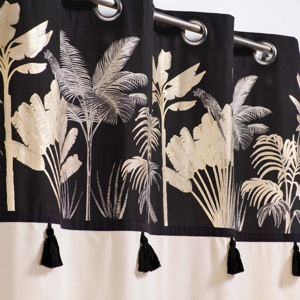 Draperie neagră/bej 140x240 cm Karaba – douceur d'intérieur-image-1