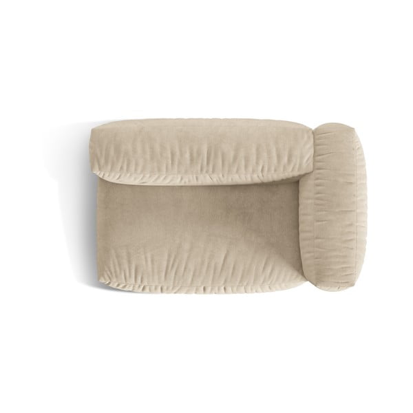 Modul pentru canapea modulară bej cu tapițerie din catifea (cu colț pe partea dreaptă) Martina – Micadoni -image-3