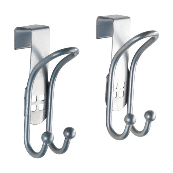 Set 2 cârlige suspendate pentru ușă Wenko Door Hook, argintiu-image-1