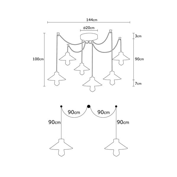 Lustră cu abajur din metal ø 114 cm Manavgat – Opviq lights-image-2