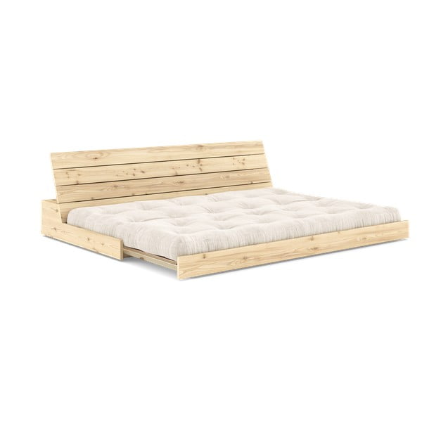 Canapea albă extensibilă cu tapițerie din catifea reiată  196 cm Base – Karup Design-image-4