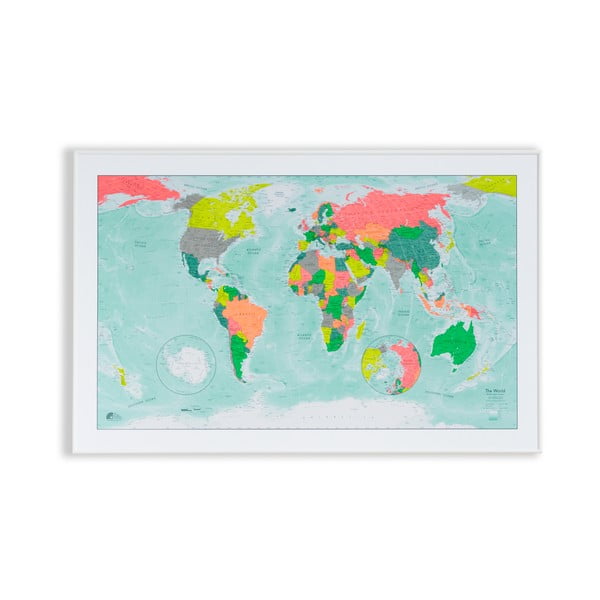 Harta lumii în husă transparentă The Future Mapping Company Winkel Tripel, 100 x 65 cm