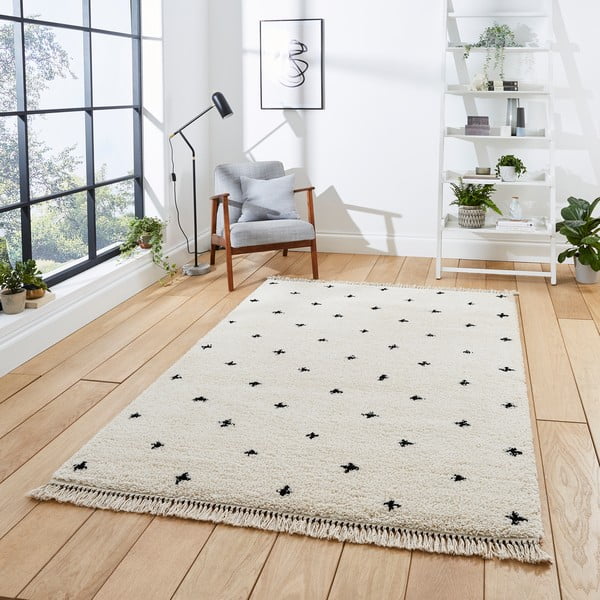 Covor Think Rugs Boho Dots, 120 x 170 cm, alb-negru-image-1