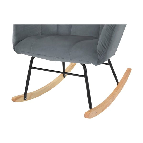 Fotoliu gri balansoar cu tapițerie din catifea Elza – Støraa-image-4