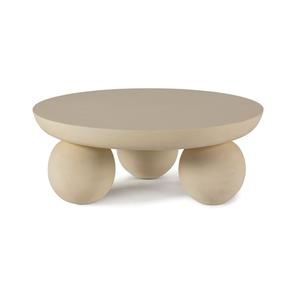 Măsuță de cafea bej rotundă din lemn de mango ø 90 cm Ailen – MOME