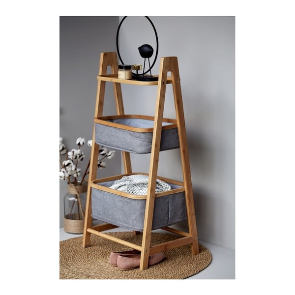 Etajeră de baie gri/maro din bambus 44x91 cm Bahari – Wenko-image-2