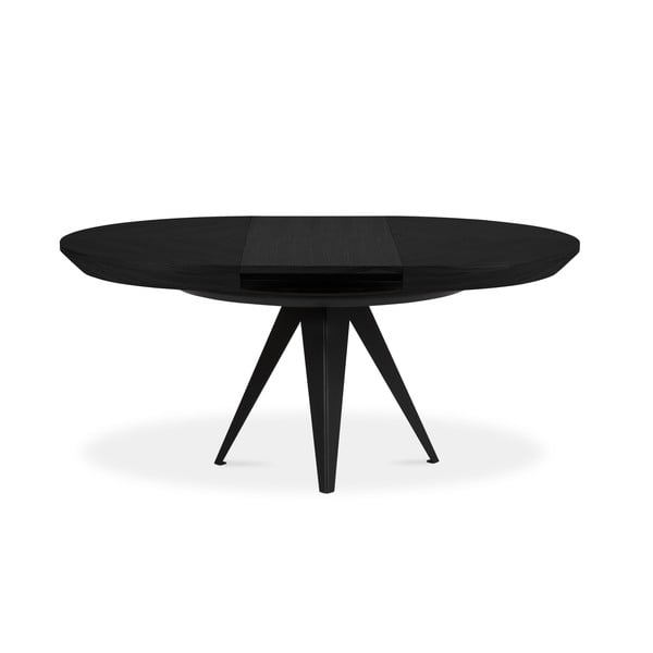 Masă de dining rotundă extensibilă cu blat negru cu blat suplimentar ø 120 cm Magnus – Windsor & Co Sofas-image-3