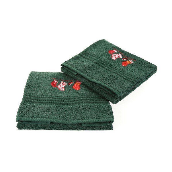 Set 2 prosoape Corap Green Socks, 50 x 90 cm-image-1
