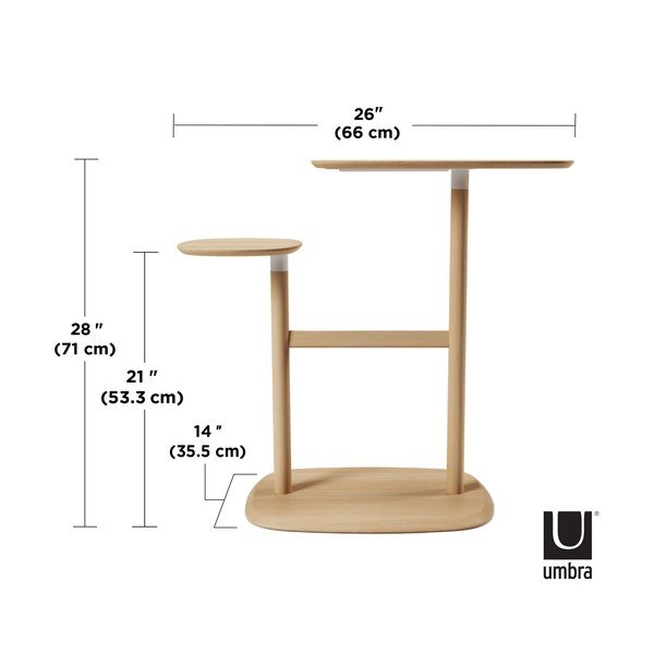Măsuță auxiliară din lemn de fag 36x87 cm Swivo – Umbra-image-4