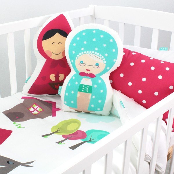 Husă pilotă și pernă din bumbac pentru copii Mr. Fox Grandma, 100 x 120 cm-image-3