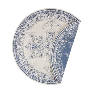 Covor adecvat pentru exterior NORTHRUGS Borbon, ø 140 cm, albastru-crem