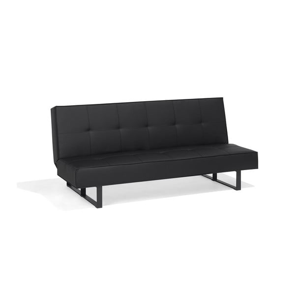 Canapea extensibilă din piele ecologică Monobeli Sinthia, negru-image-2