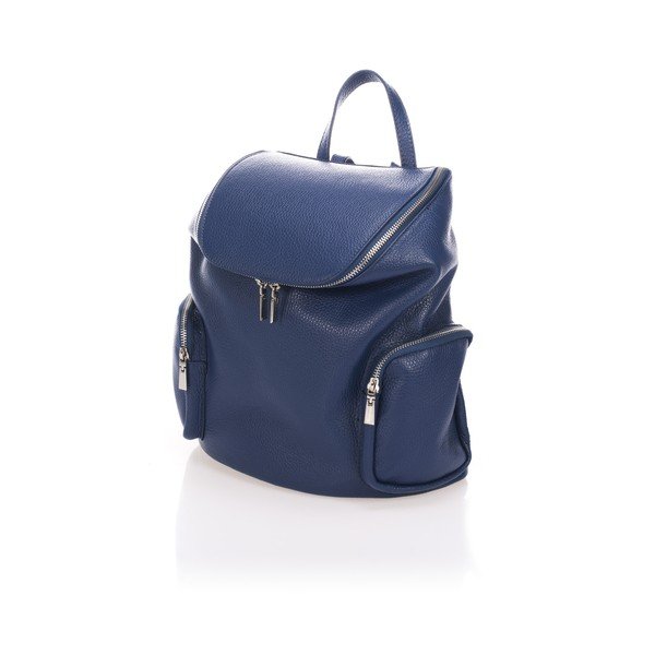 Rucsac din piele Lisa Minardi Mardi, albastru-image-2