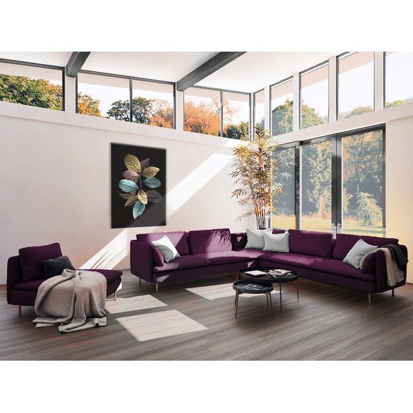 Tablou Styler Glas Pastell Leafes, 70 x 100 cm-image-1