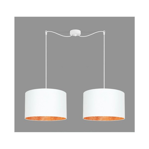 Plafonieră dublă cu interior arămiu Sotto Luce Mika, alb-image-1