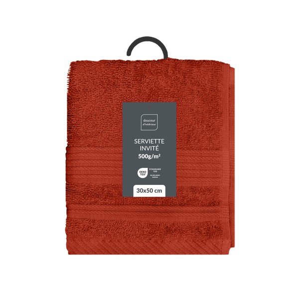 Prosop cărămiziu din bumbac din frotir 30x50 cm Tendresse – douceur d'intérieur-image-4