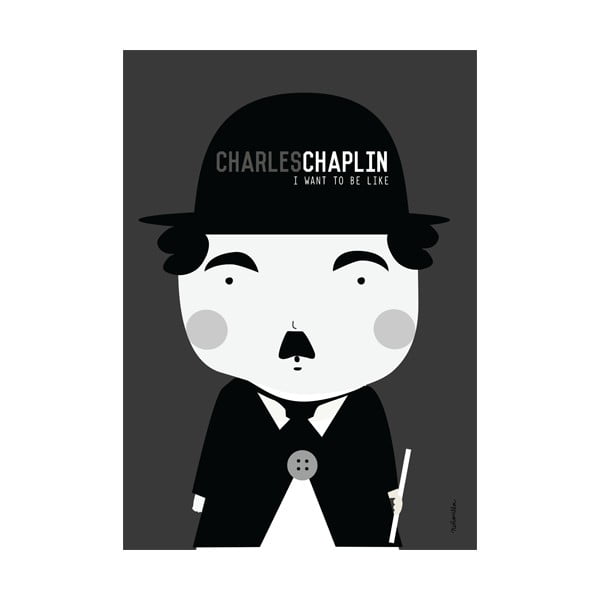 Poster NiñaSilla Charlie Chaplin, 21 x 42 cm