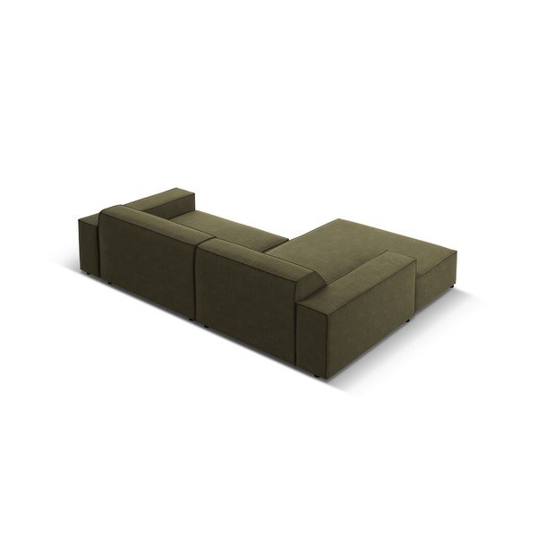 Colțar modular kaki cu tapițerie din catifea (cu colț pe partea stângă/cu șezlong) Jodie – Micadoni -image-2