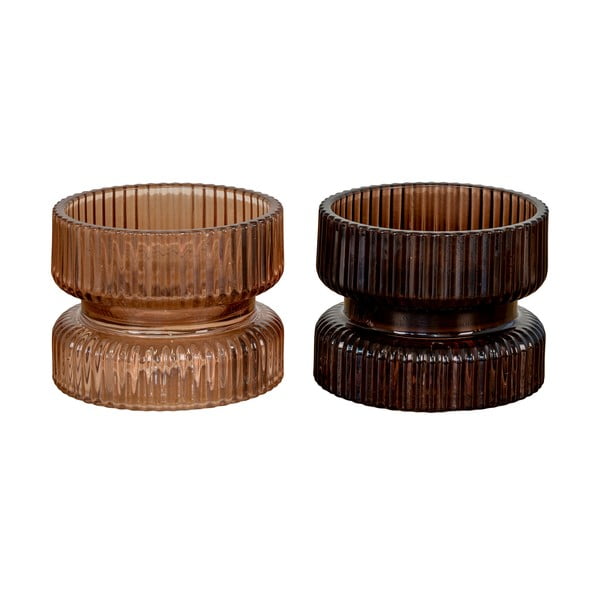 2 suporturi de lumânări din sticlă Light - House Nordic-image-1