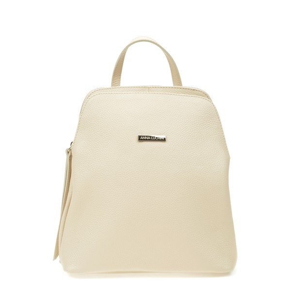 Rucsac din piele Anna Luchini Erika, crem