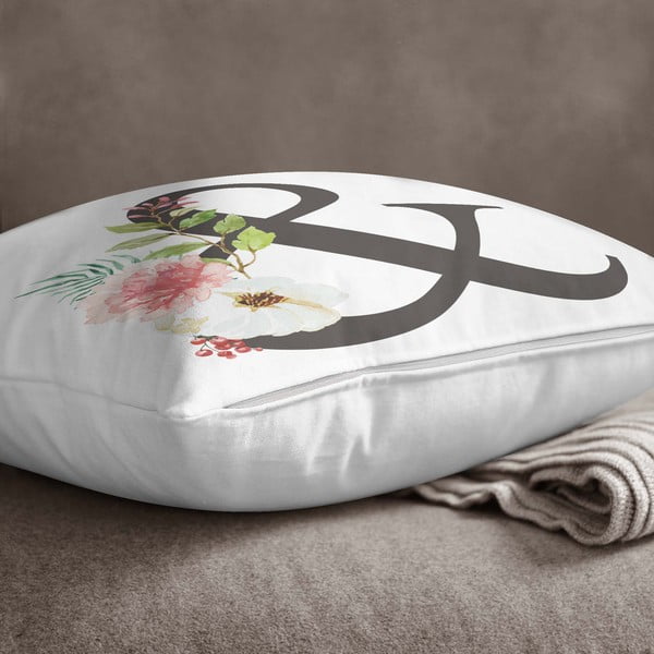 Față de pernă Minimalist Cushion Covers Floral Alphabet &, 45 x 45 cm
