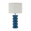 Veioză albă/albastră din ceramică cu abajur textil (înălțime 46 cm) Torr – Mauro Ferretti