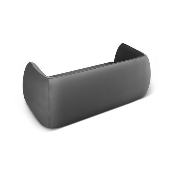 Canapea gri închis cu tapițerie din catifea 190 cm Lando – Micadoni Home-image-3