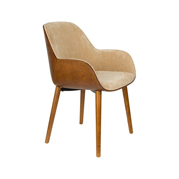 Scaun de living bej cu cotiere tapițat Taylor – Dutchbone