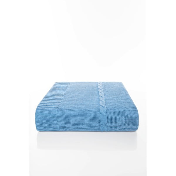 Pătură Home De Bleu Lora, 170 x 130 cm, albastru deschis