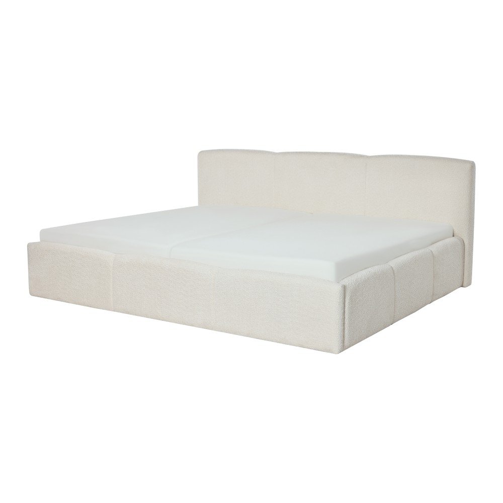Pat matrimonial fildeș tapițat fără somieră 200x240 cm Merida – Meise Möbel