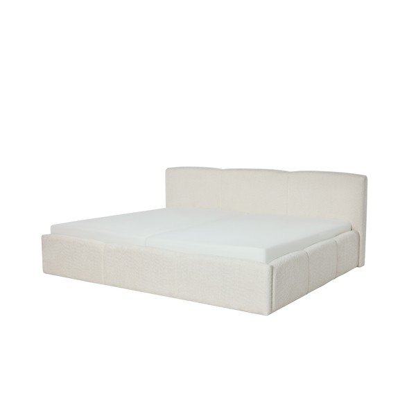 Pat matrimonial fildeș tapițat fără somieră 200x240 cm Merida – Meise Möbel