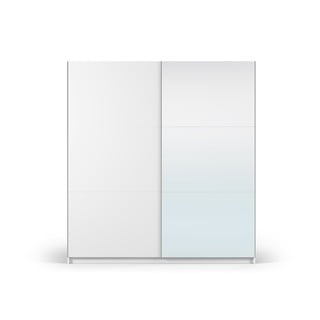 Dulap alb cu oglindă și uși glisante 200x215 cm Lisburn - Cosmopolitan Design