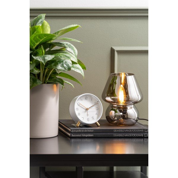 Veioză din sticlă Leitmotiv Glass, înălțime 18 cm, argintiu-image-1