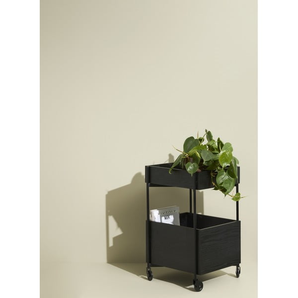 Cărucior din lemn de frasin pe roți 42x37 cm Fresh - Hübsch-image-1