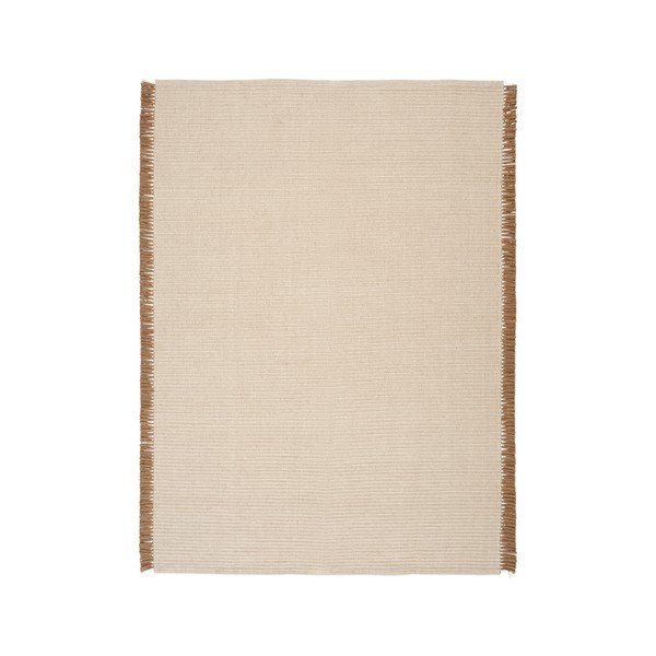 Covor crem țesut manual din amestec de bumbac 200x300 cm Channa – Jotex