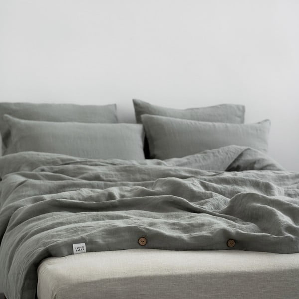 Lenjerie de pat kaki din in pentru pat dublu/extinsă 200x220 cm – Linen Tales-image-3